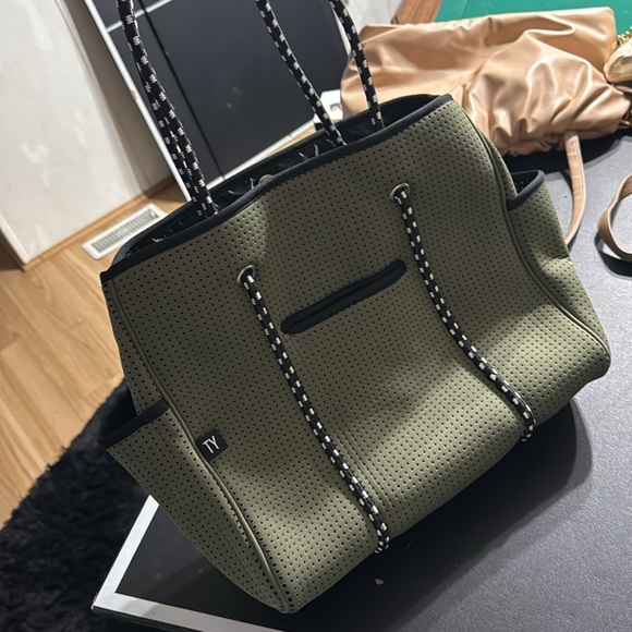 Ty Sage Green Perforated Tote Bag - Picture 2 of 5